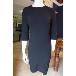 BILL HAMILTON Wool Blend 3/4 Sleeve Sheath Dress
